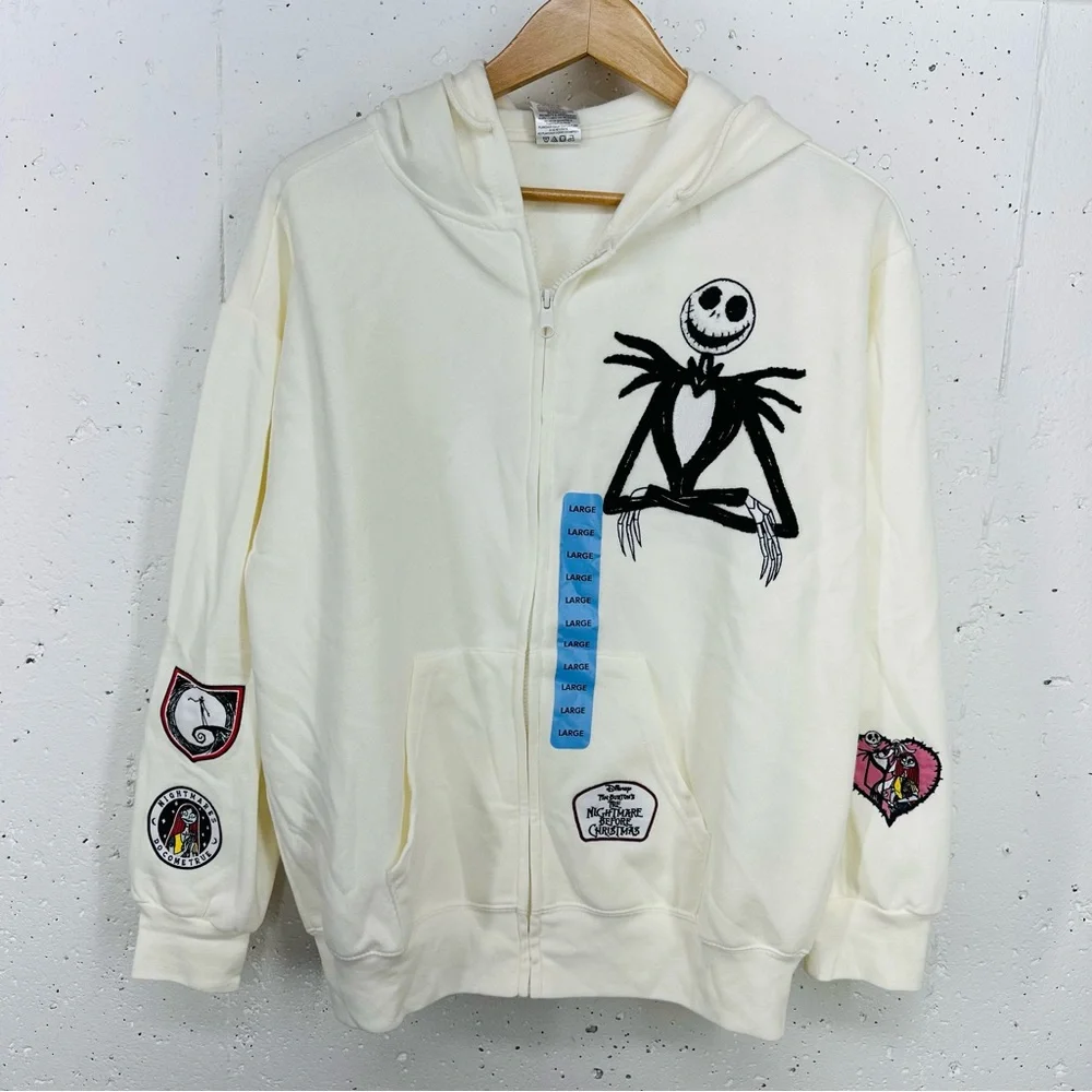Disney Cream Jacket with Skeleton and Patch Designs - Picture 2 of 16